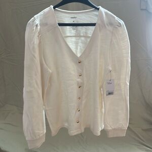 Sonoma v neck sweater, Cream with good details. Size M *new with tags